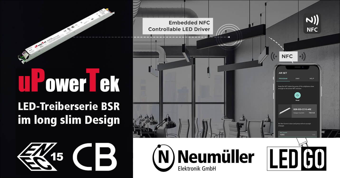 LED driver series BSR in long slim design - ENEC certified