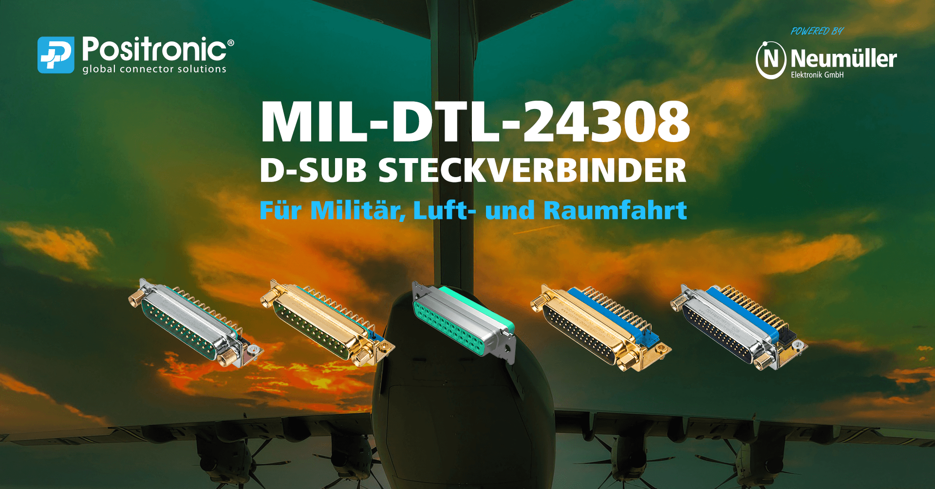 
MIL-DTL-24308 D-Sub connectors for military, aerospace and defense applications