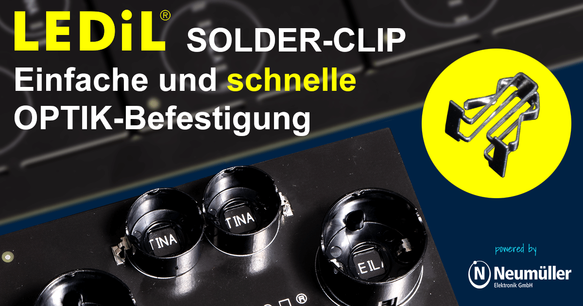 LEDil Solder-Clips for quick and easy lens mounting 