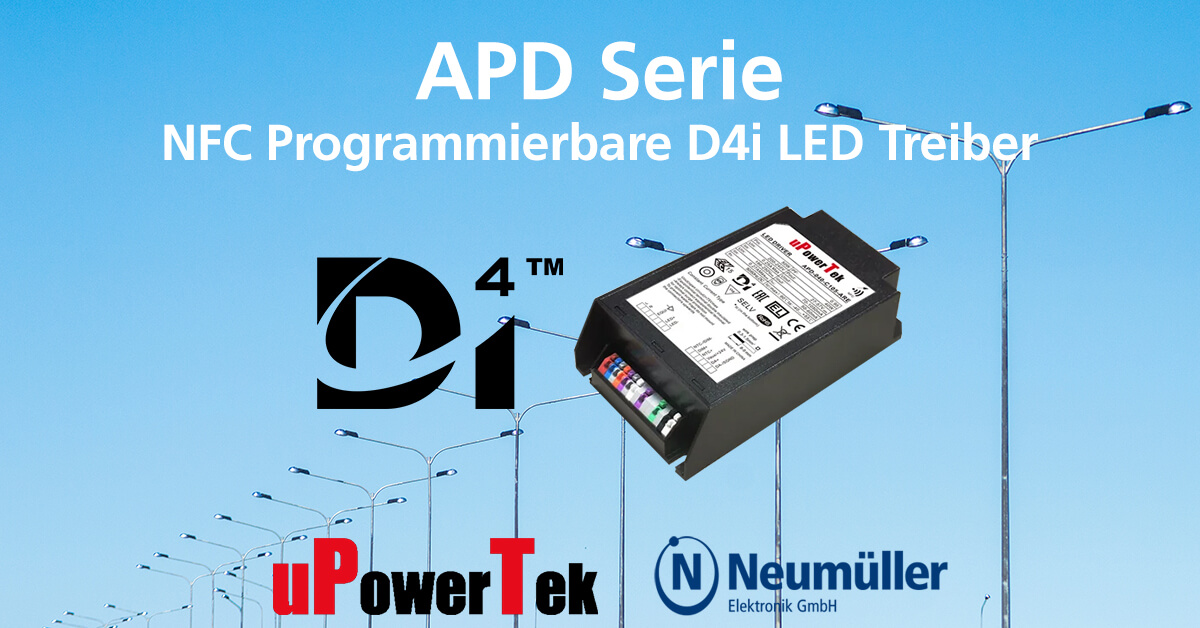 APD Series NFC Programmable D4i LED Drivers from uPowerTek