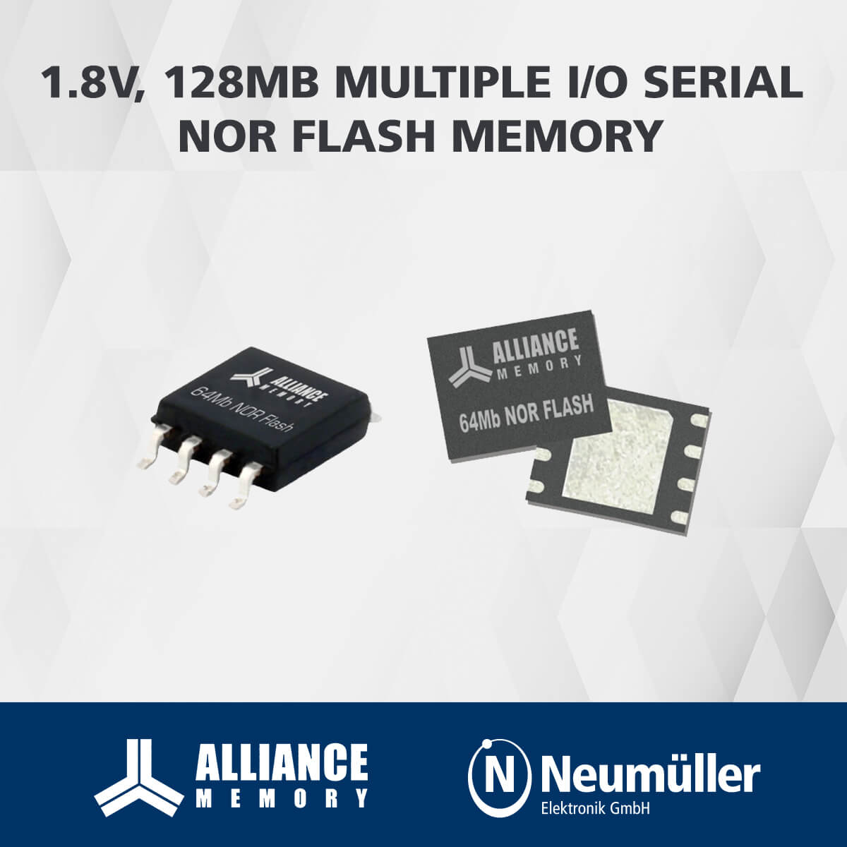 AS25F series from Alliance Memory extended with 2 new 128MB NOR Flash Memories