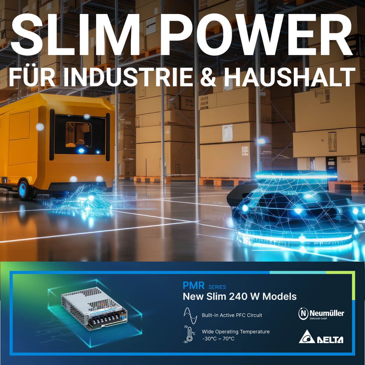 Slim power for industry and household