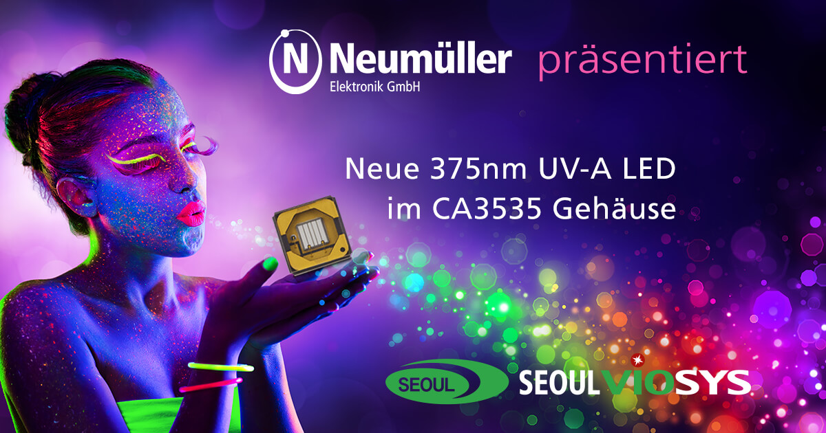 Neue 375nm UV-A LED im CA3535 Gehäuse