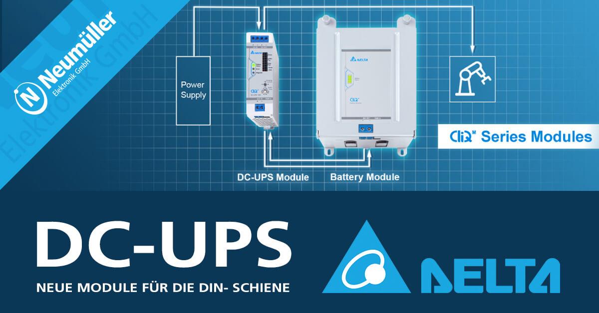 DC-UPS – neue Module für die DIN- Schiene von Delta Electronics