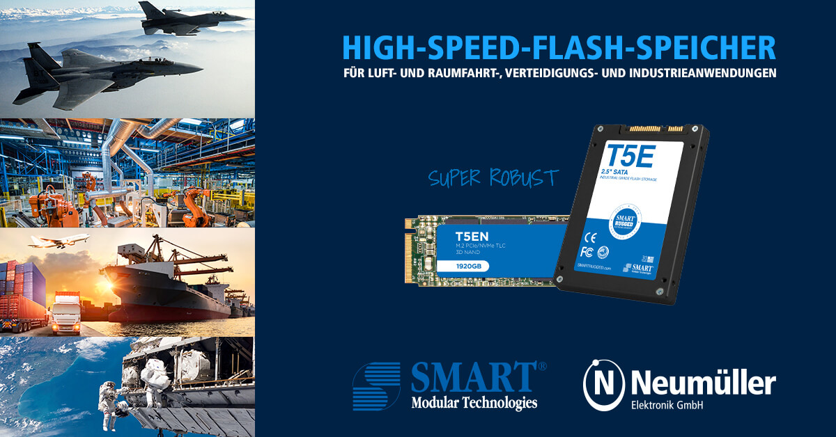 Robuste High-Speed-Flash-Speicher für Luft- und Raumfahrt-, Verteidigungs- und Industrieanwendungen