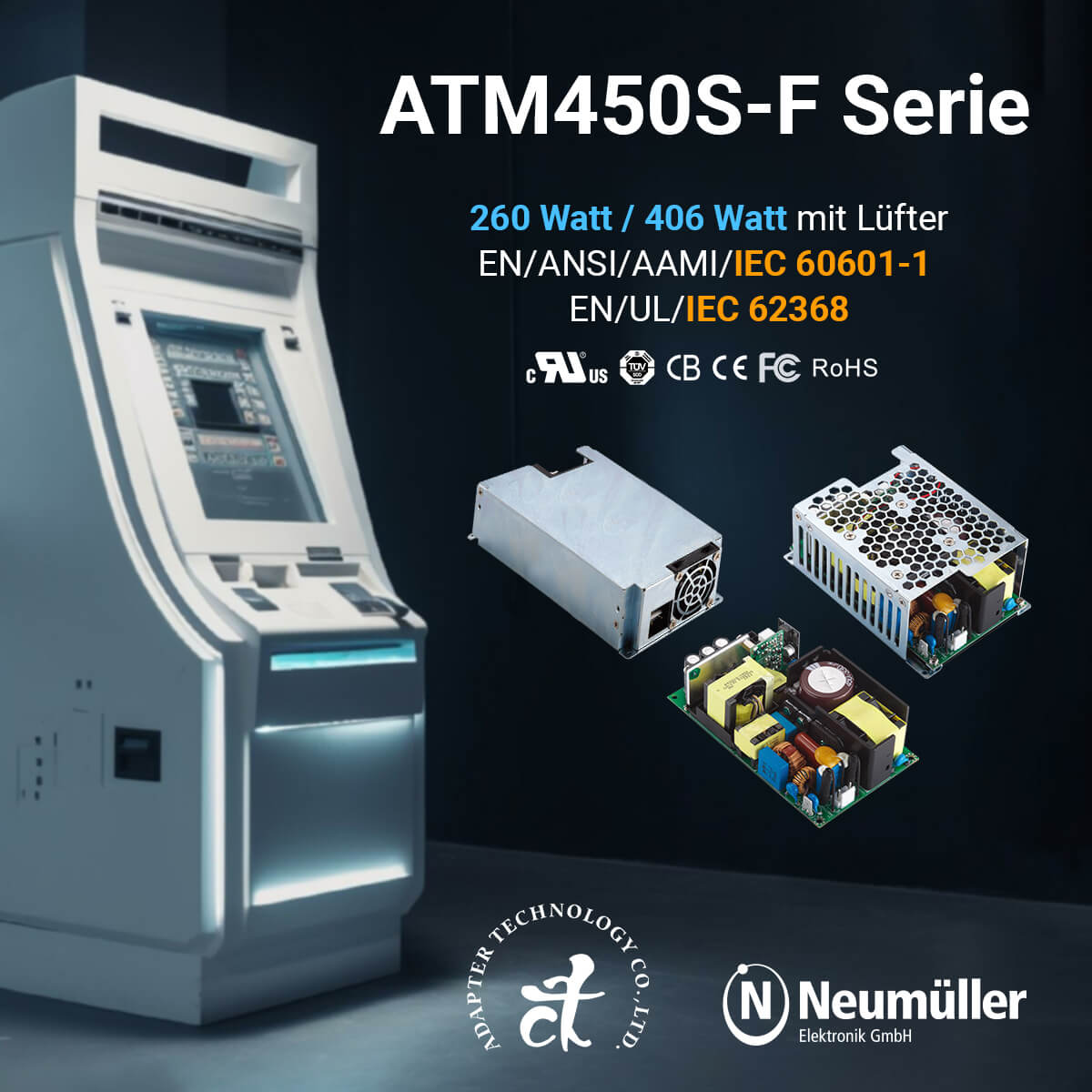ATM450S-F: Kompakte 460 Watt in verschiedenen Formfaktoren