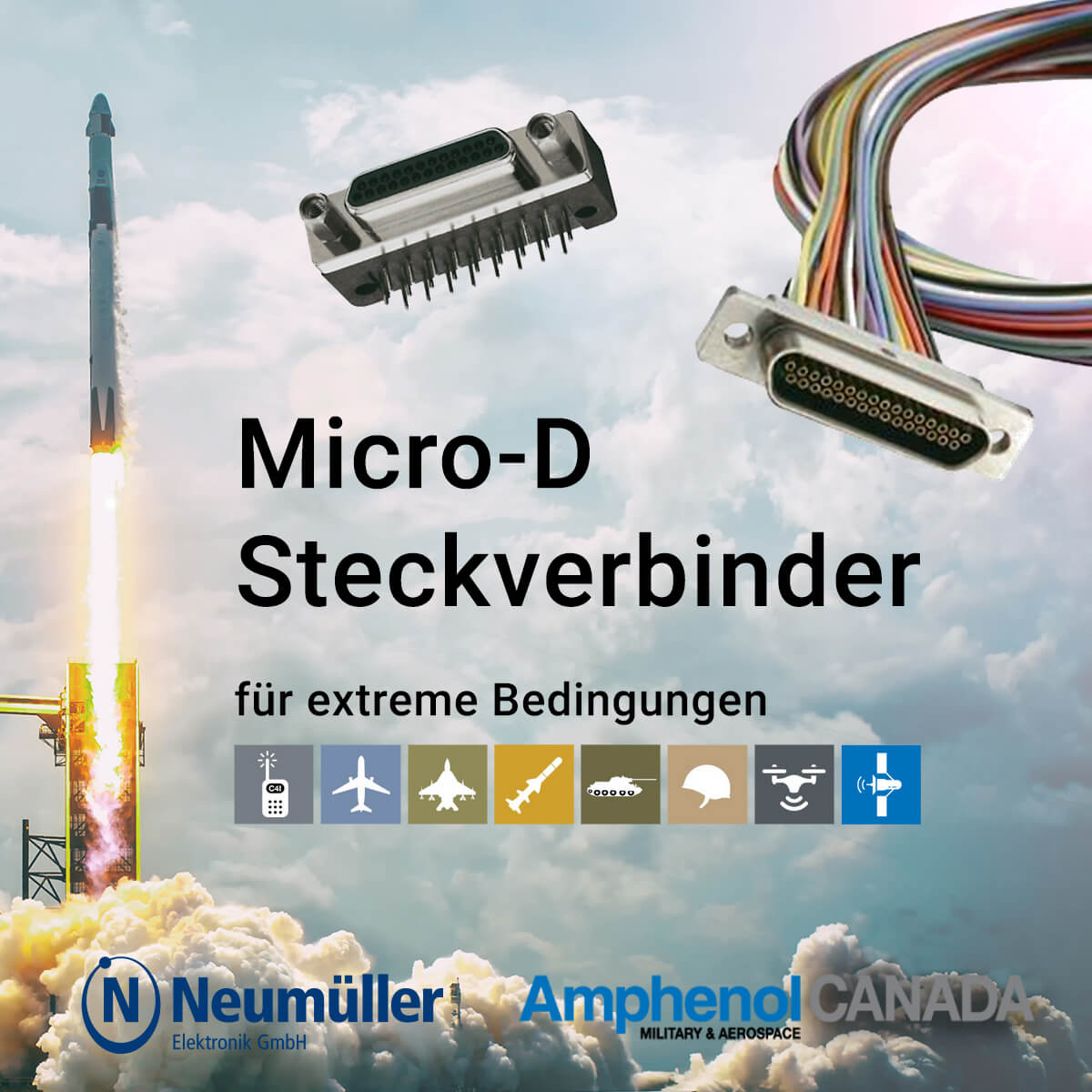 Neue Micro-D Steckverbinder (M83513) von Amphenol Canada