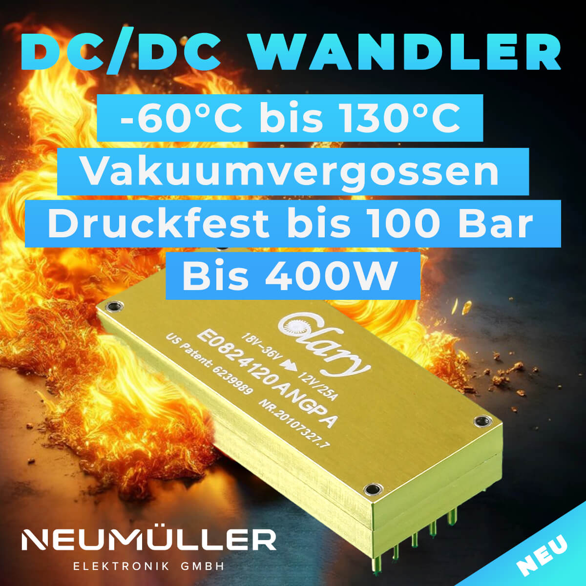 Wenn es hart zur Sache geht - DC/DC Wandler für extreme Einsatzbedingungen bis 400W