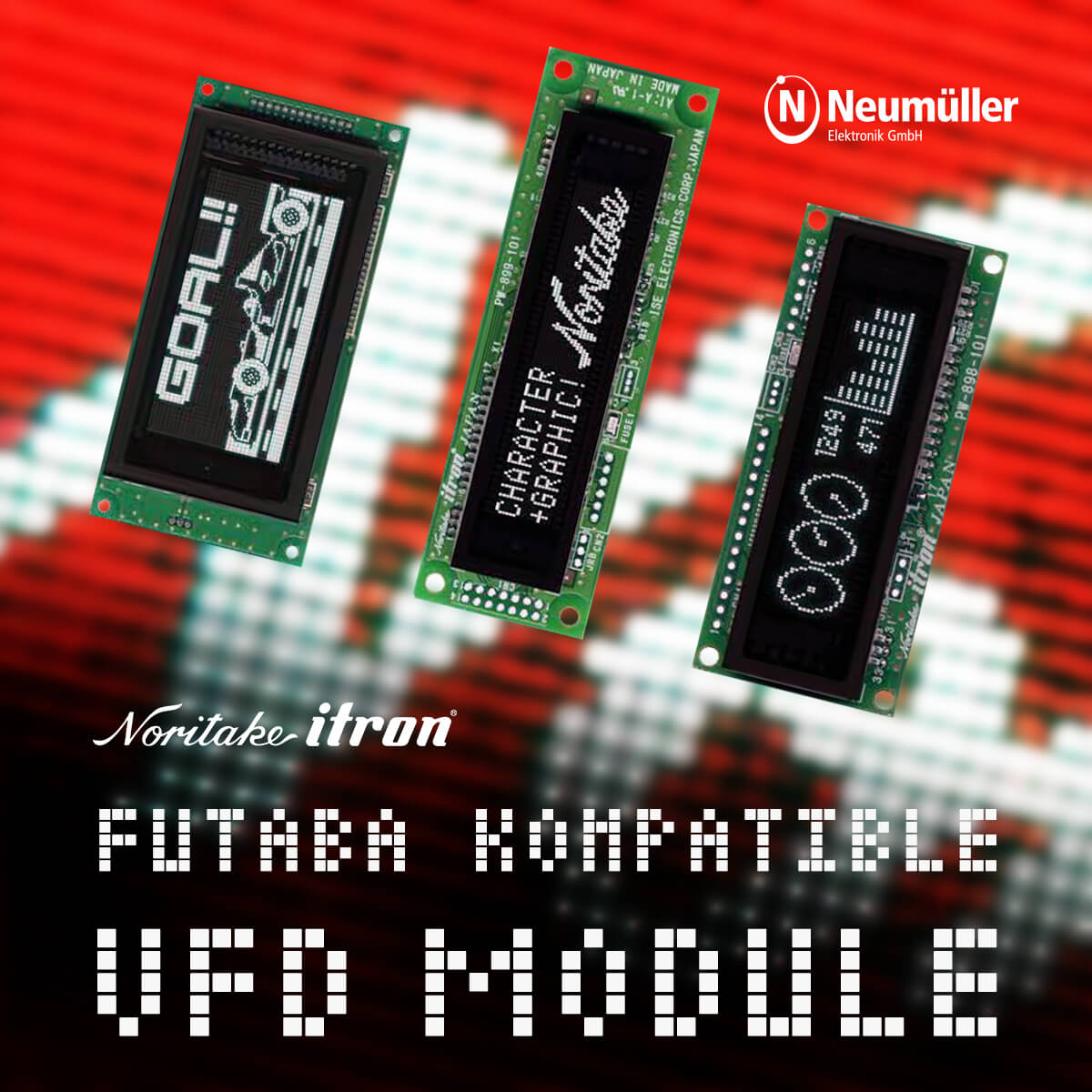 Futaba compatible VFD modules from Noritake Itron