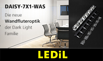 DAISY-7X1-WAS - wall-washing beam with asymmetric beam and outstanding longitudinal glare control
