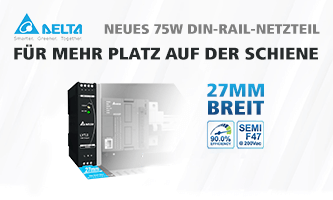 New 75W DIN-RAIL power supply with 27mm for more space on the rail!