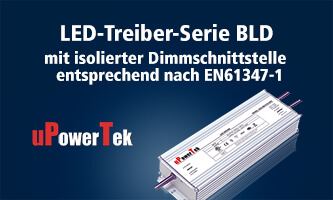 uPowerTek LED driver series BLD with isolated dimming interface according to EN61347-1