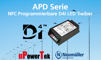 APD Series NFC Programmable D4i LED Drivers from uPowerTek