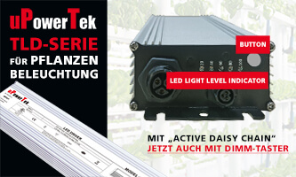 uPowerTek TLD series for plant lighting with "Active Daisy Chain" now also with dim button